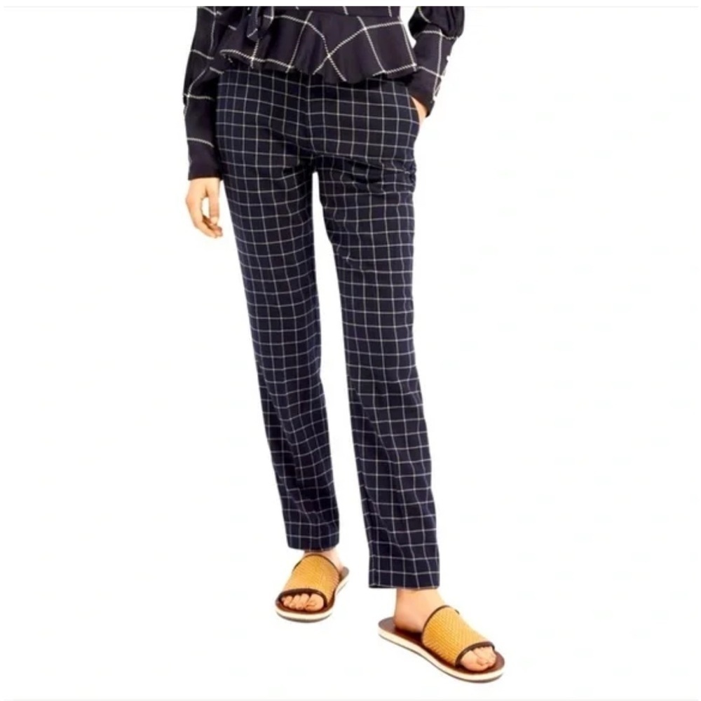 Scotch & Soda Lowry Tailored Slim Fit Trousers Size1 Navy Windowpane Plaid